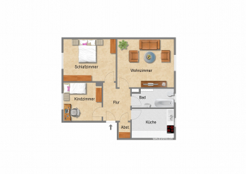 Modernisierte 3 Zimmerwohnung in Freisenbruch, 45279 Essen (Freisenbruch), Wohnung